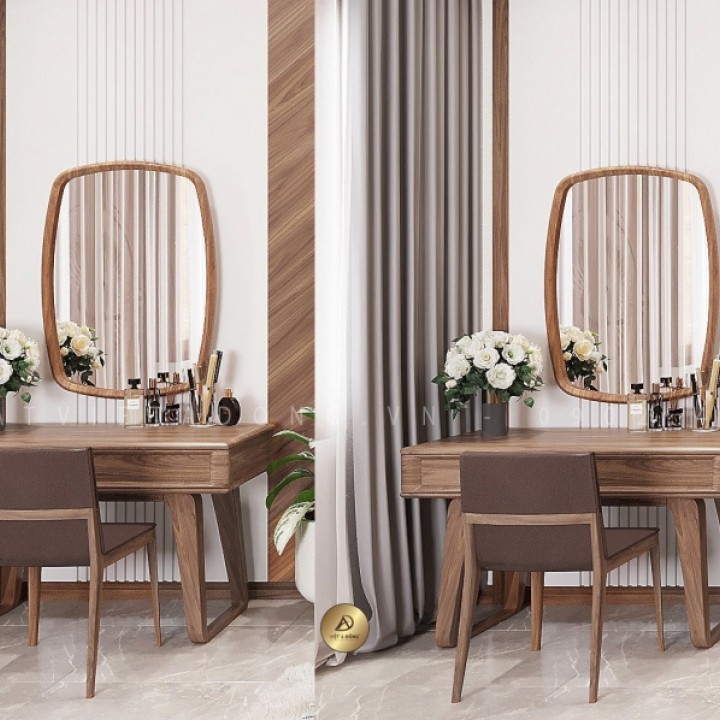 Bàn trang điểm gỗ óc chó BTD-10